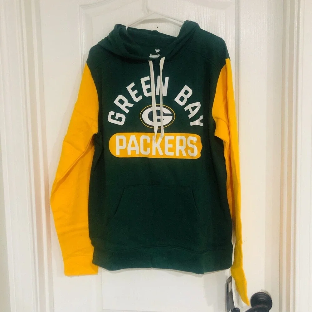 Fanatics Green Bay Packers NFL Hoodie Mens Large Green Gold Pullover Sweatshirt - Picture 2 of 8